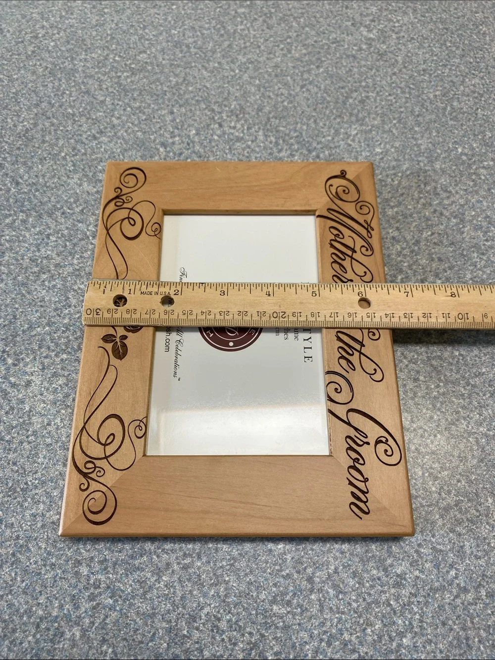 'Mother of the Groom' Wood Frame 4x6 by KATE POSH scroll work
